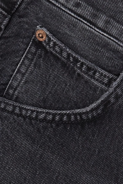 Shop Agolde Pinch Distressed Denim Shorts In Black