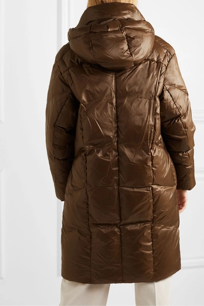 Shop Vince Quilted Shell Down Hooded Coat In Brown
