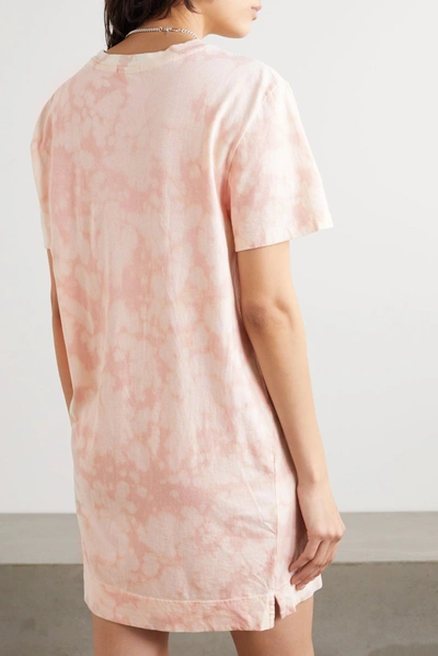 Shop Bassike Motley Tie-dyed Organic Cotton-jersey Mini Dress In Pink