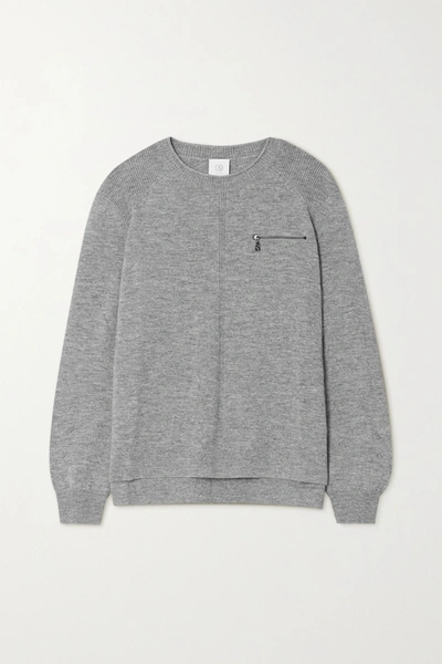 Shop Bogner Gill Zip-detailed Mélange Wool Sweater In Gray