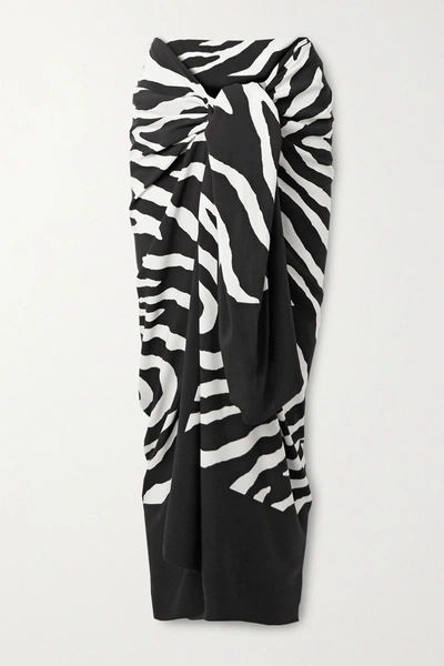 Shop Vix Fiorella Zebra-print Voile Pareo In Zebra Print
