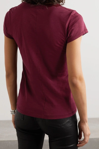 Shop Rag & Bone The Tee Organic Pima Cotton-jersey T-shirt In Burgundy