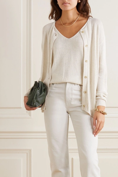 Shop The Frankie Shop Open-knit Cardigan And Tank Set In Beige