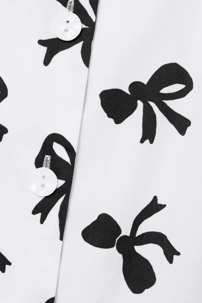 Shop Rebecca De Ravenel Cutout Printed Cotton-poplin Maxi Dress In White