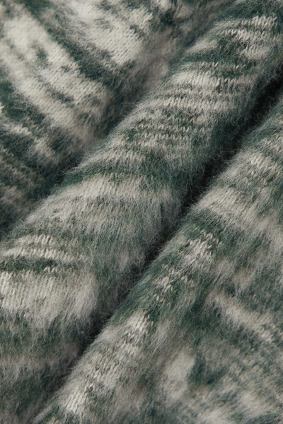 Shop Victoria Beckham Mélange Brushed-cotton Sweater In Green