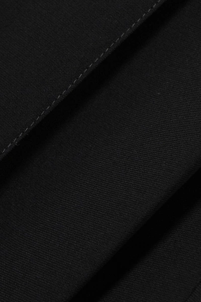 Shop Herve Leger Cutout Cotton-blend And Crepe Jumpsuit In Black