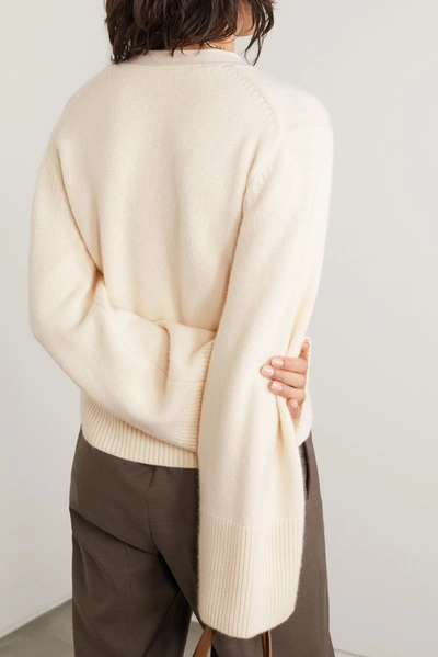 Shop Joseph Cashmere Cardigan In Ivory