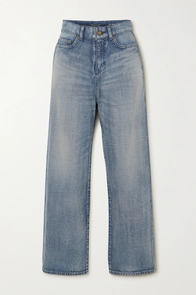 Shop Saint Laurent High-rise Straight-leg Jeans In Blue