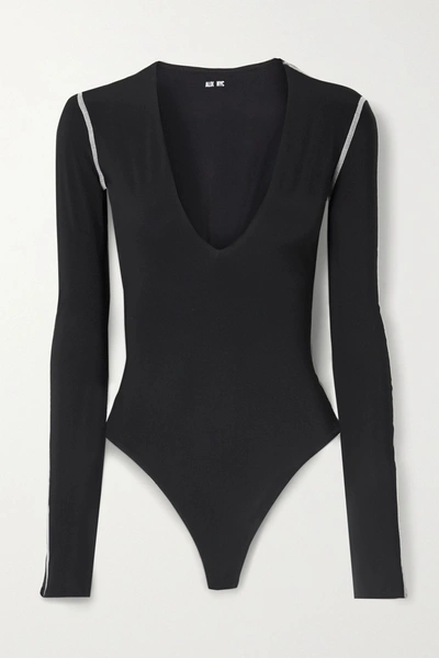 Shop Alix Nyc Irving Stretch-jersey Thong Bodysuit In Black