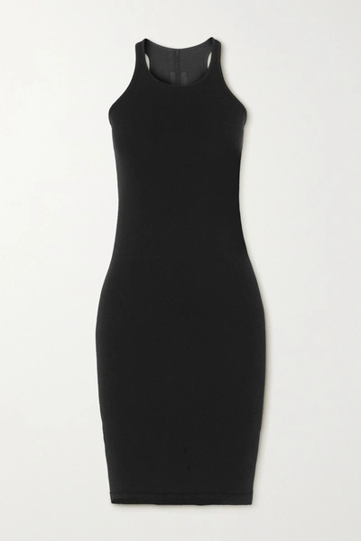 Shop Rick Owens Abito Cotton-jersey Mini Dress In Black