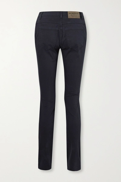 Shop Purdey Mid-rise Slim-leg Jeans In Navy