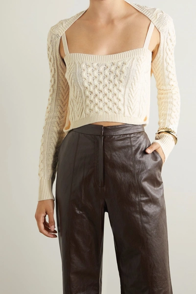 Shop Rosie Assoulin Thousand In One Ways Convertible Merino Wool-blend Sweater In Ivory