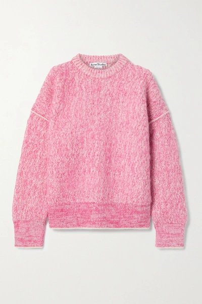 Shop Acne Studios Mélange Knitted Sweater In Pink
