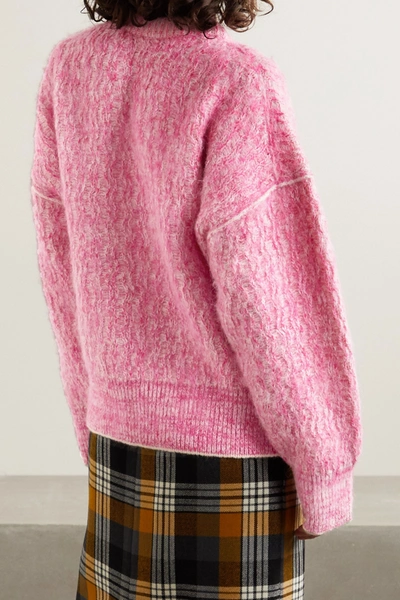 Shop Acne Studios Mélange Knitted Sweater In Pink