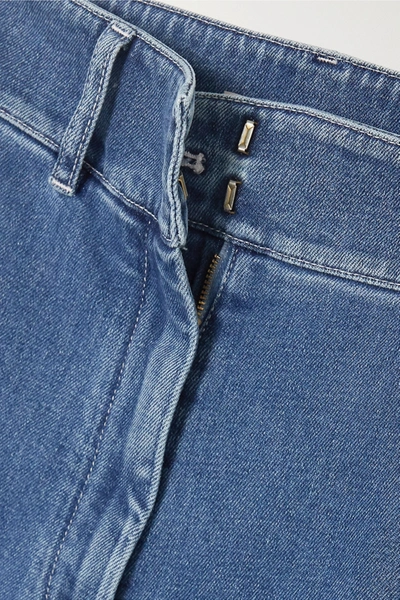 Shop Emilia Wickstead Jada Belted High-rise Wide-leg Jeans In Mid Denim