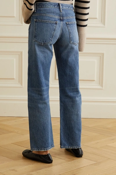 Shop Khaite Kerrie Mid-rise Straight-leg Jeans In Blue