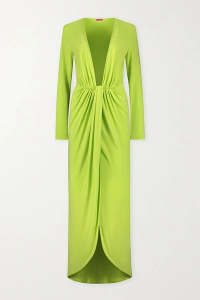 Cushnie lime plunge clearance dress