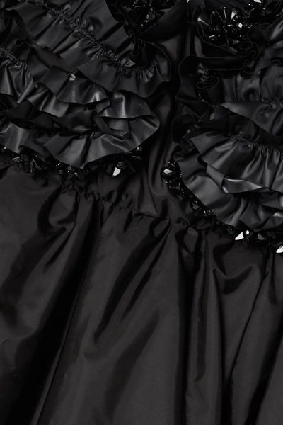 Shop Moncler Genius + 4 Simone Rocha Ruffled Embellished Shell Down Dress In Black