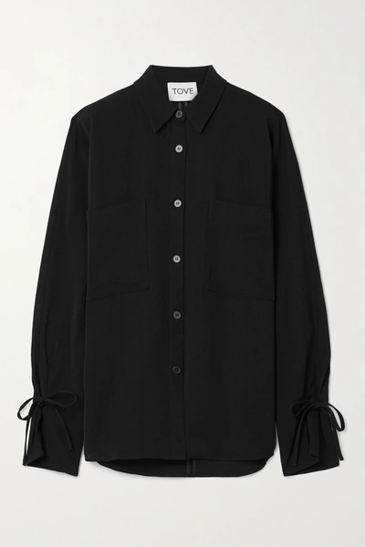 Shop Tove Francoise Twill Shirt In Black