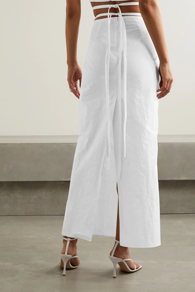 Shop Christopher Esber Lace-up Poplin Maxi Skirt In White