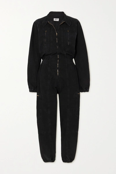 Shop Agolde Marin Denim Jumpsuit In Black