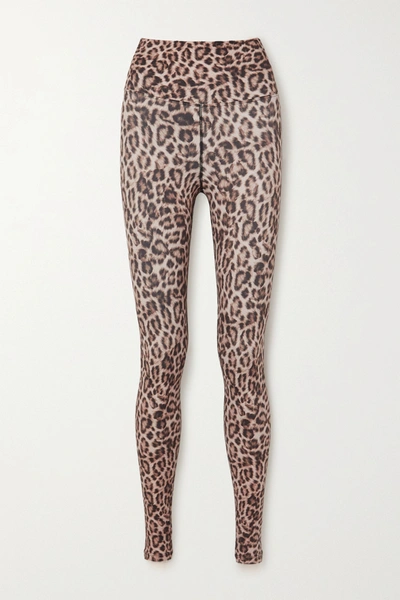 Shop Beach Riot Piper Leopard-print Stretch-jersey Leggings In Leopard Print
