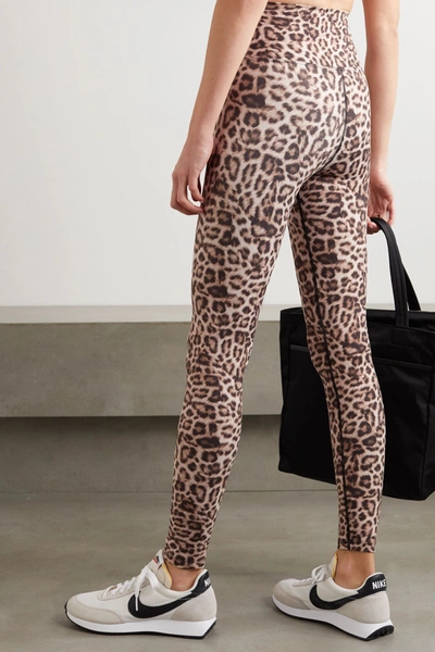 Shop Beach Riot Piper Leopard-print Stretch-jersey Leggings In Leopard Print