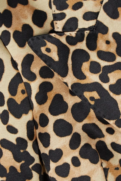 Shop Tom Ford Cropped Leopard-print Cotton And Silk-blend Satin Blazer In Leopard Print