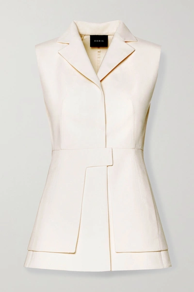 Shop Akris Layered Cotton-blend Vest In Ivory