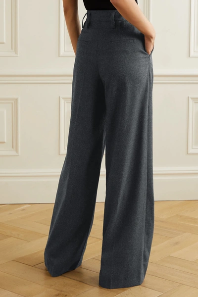 Shop Racil Maxime Wool-blend Wide-leg Pants In Anthracite