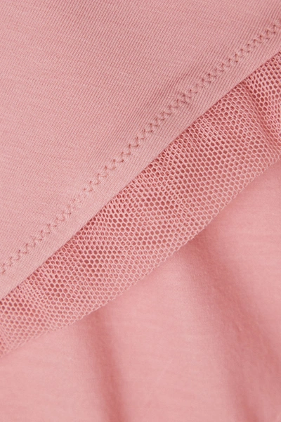 Shop Skin + Net Sustain Gerri Mesh-trimmed Stretch Organic Pima Cotton-jersey Briefs In Blush
