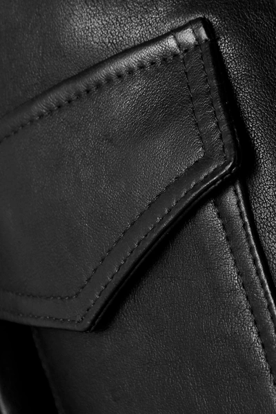 Shop Khaite Cordelia Cropped Leather Jacket In Black