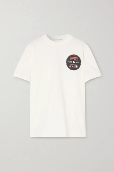 Shop Alexander Wang Printed Cotton-jersey T-shirt In White