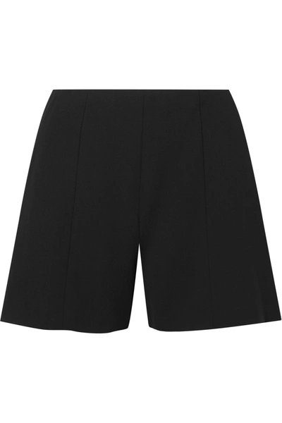 Shop Alice And Olivia Keira Pleated Crepe De Chine Shorts In Black