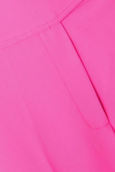 Shop Christopher John Rogers Neon Wool-blend Pants In Bright Pink