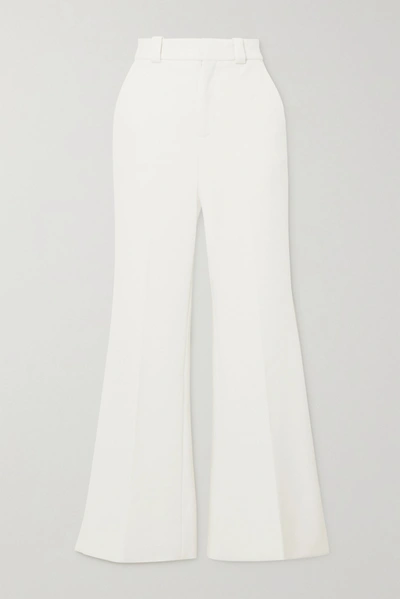 Shop Roland Mouret Dilman Stretch-crepe Flared Pants In White