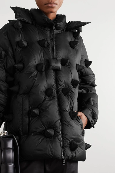 + 1 Jw Anderson Hatfield Hooded Spiked Quilted Shell Down Jacket In Black