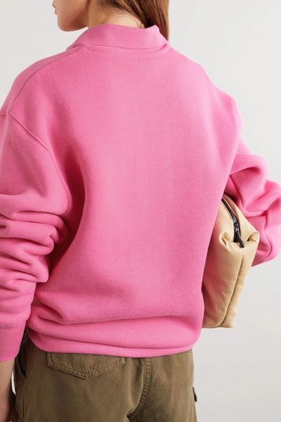 Shop Acne Studios Appliquéd Cotton-jersey Sweatshirt In Pink