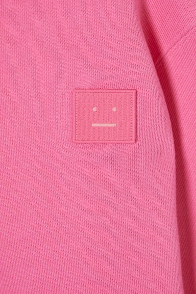 Shop Acne Studios Appliquéd Cotton-jersey Sweatshirt In Pink