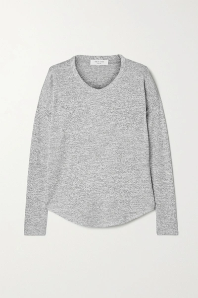 Rag & Bone Hudson Mélange Stretch-jersey Top In Gray