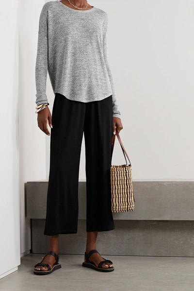 Rag & Bone Hudson Mélange Stretch-jersey Top In Gray