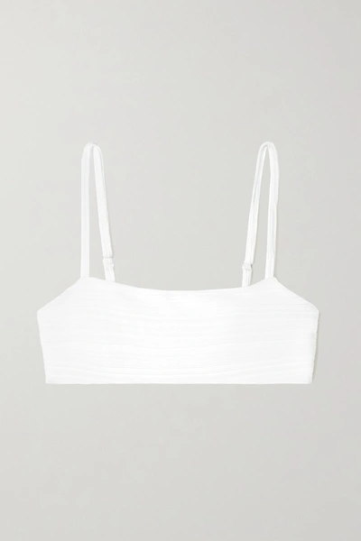 Shop Mara Hoffman + Net Sustain Sia Ribbed Bikini Top In White