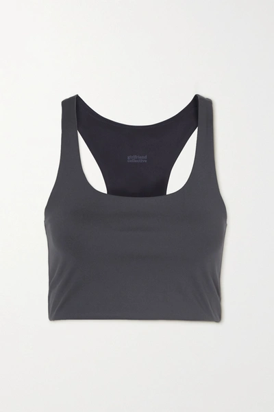 Shop Girlfriend Collective + Net Sustain Paloma Recycled Stretch Sports Bra In Gray