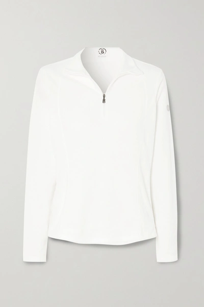 Shop Bogner Madita Fleece Turtleneck Top In White