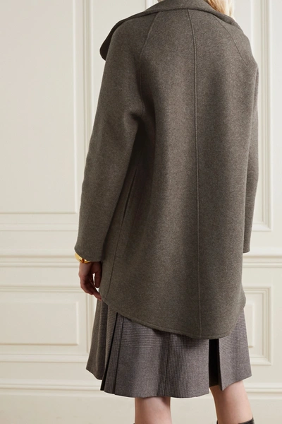 Shop Akris Mélange Cashmere Coat In Anthracite