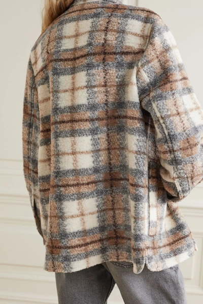 Shop Isabel Marant Étoile Gastoni Checked Wool-blend Jacket In Beige
