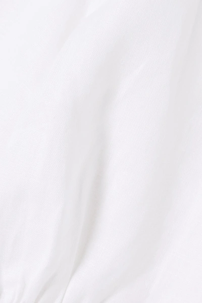 Shop Reformation Seychelles Tie-detailed Open-back Linen Top In White