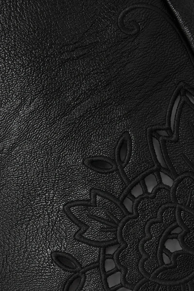 Shop Stella Mccartney Laser-cut Faux Leather Shorts In Black