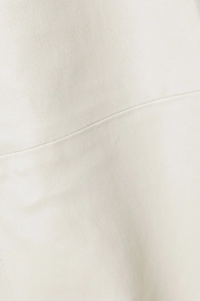 Shop Frame Le Crop Mini Boot Leather Pants In White