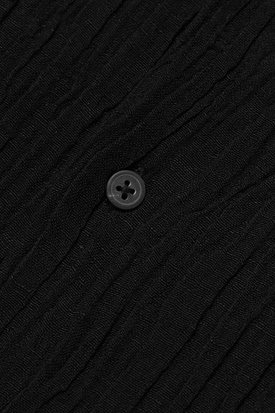 Shop Mara Hoffman + Net Sustain Cinzia Crinkled Organic Linen And Cotton-blend Gauze Maxi Dress In Black
